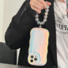 Laser Wave Silicone Phone Case Gradient Stripes Bracelet for 14 13 12
