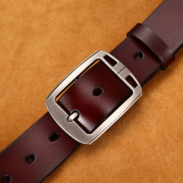 Leather Cowskin Vintage Jean Belt Pin Buckle Simple Men's Wide Leather Cowskin Vintage Jean Belt Pin Buckle Simple Men's Wide