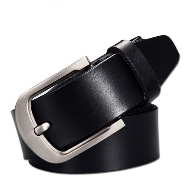 Leather Cowskin Vintage Jean Belt Pin Buckle Simple Men's Wide Leather Cowskin Vintage Jean Belt Pin Buckle Simple Men's Wide