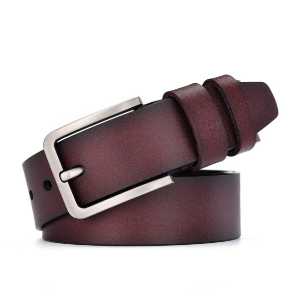 Leather Cowskin Vintage Jean Belt Pin Buckle Simple Men's Wide