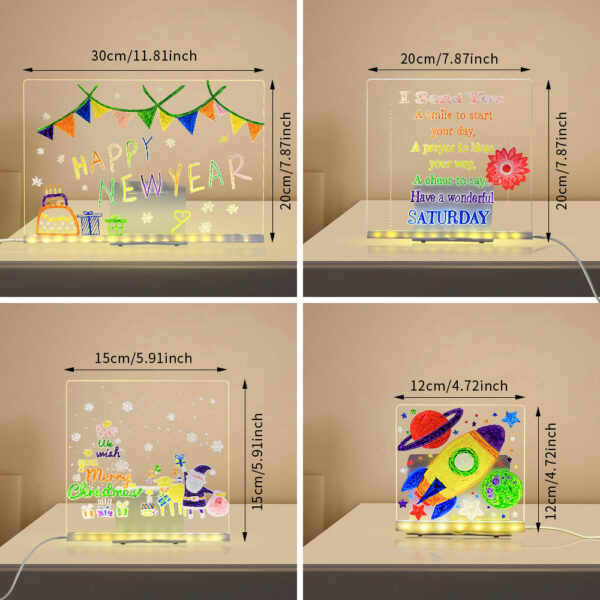 LED Acrylic Drawing Board DIY Erasable Luminous Writing Boards LED Acrylic Drawing Board DIY Erasable Luminous Writing Boards