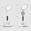 LED Clock Table Lamp USB Chargeable Dimmable Desk Plug-in Fan Light