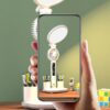 LED Clock Table Lamp USB Chargeable Dimmable Desk Plug-in Fan Light