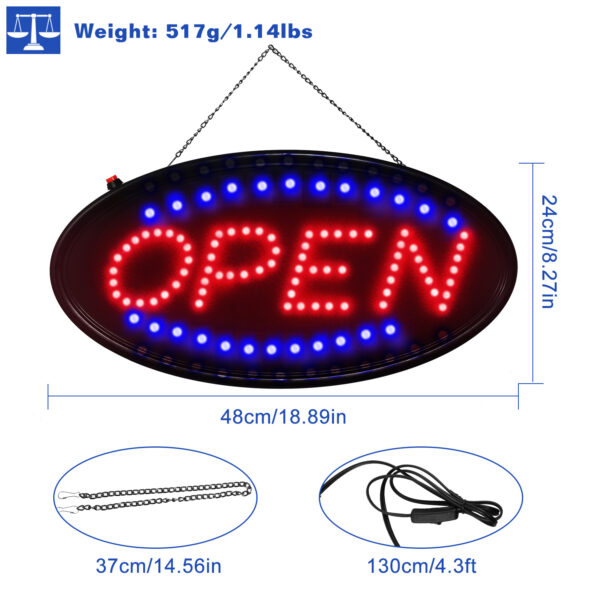 LED Commercial Neon Signage - 18 X 8.5 Inch Oversized Super Bright LED Commercial Neon Signage - 18 X 8.5 Inch Oversized Super Bright