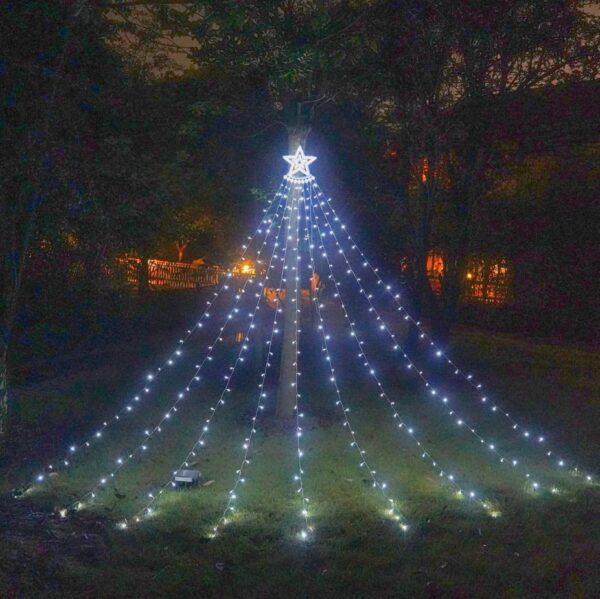 LED Five-pointed Star Waterfall Light to Decorate the Courtyard Outdoor