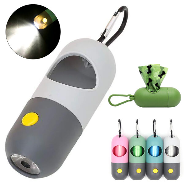 LED Light Pet Waste Bag Dispenser for Dogs Cats Dog Poop Scooper Bags