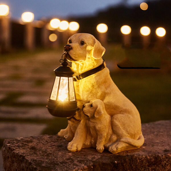 LED Solar Light Dog Lantern Sculpture Resin Craft Ornament Home Porch LED Solar Light Dog Lantern Sculpture Resin Craft Ornament Home Porch