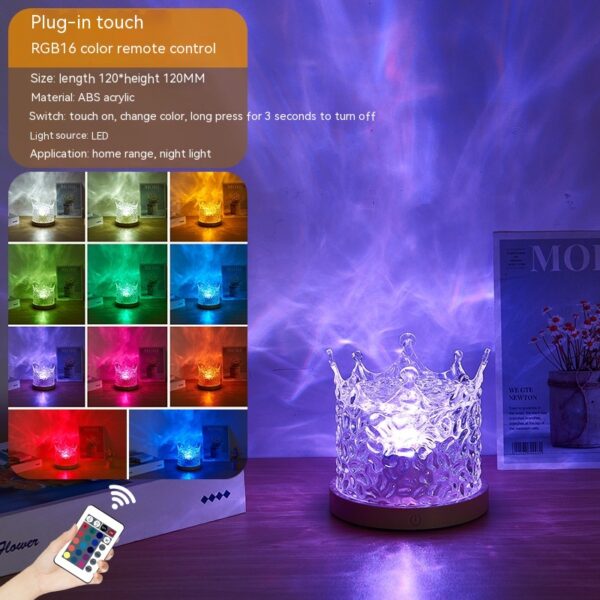 LED Water Ripple Ambient Night Light USB Rotating Projection Crystal LED Water Ripple Ambient Night Light USB Rotating Projection Crystal