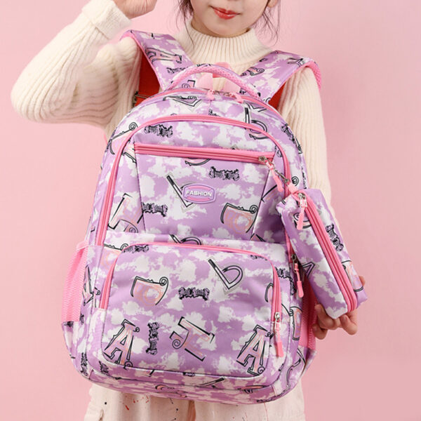 Letter Print Backpack with Pencil Case Fsahion Sweet Primary School Letter Print Backpack with Pencil Case Fsahion Sweet Primary School