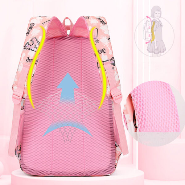 Letter Print Backpack with Pencil Case Fsahion Sweet Primary School