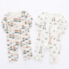 Light and Soft Bamboo Fiber Baby Jumpsuit Floral Animal Cute Print