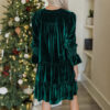Long Sleeve Christmas Skirt Velvet Cake Dresses with Puffy Sleeves Long Sleeve Christmas Skirt Velvet Cake Dresses with Puffy Sleeves