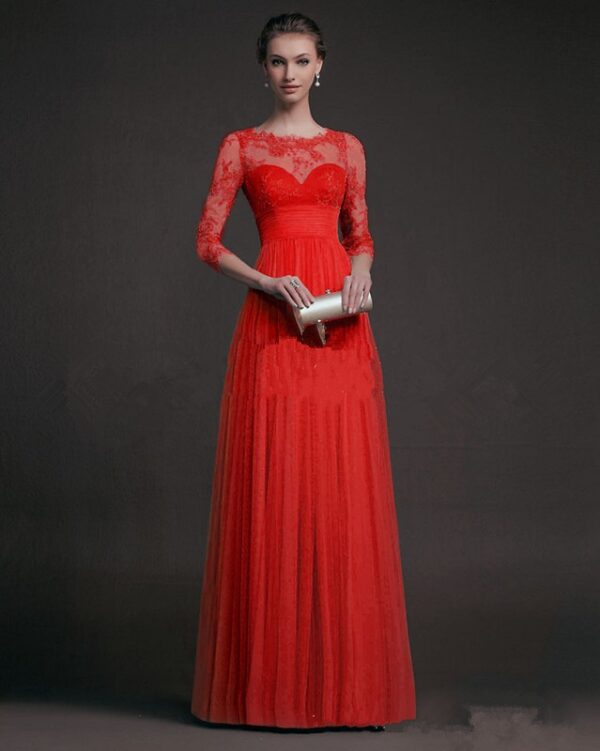 Long Sleeve Lace See-through Dress
