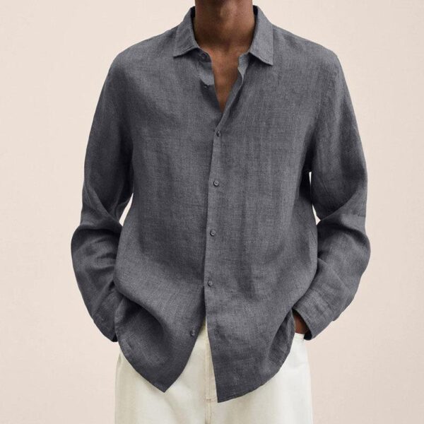 Long Sleeve Lapel Shirt Men's Loose Button Cardigan Sshirt Top