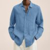 Long Sleeve Lapel Shirt Men's Loose Button Cardigan Sshirt Top