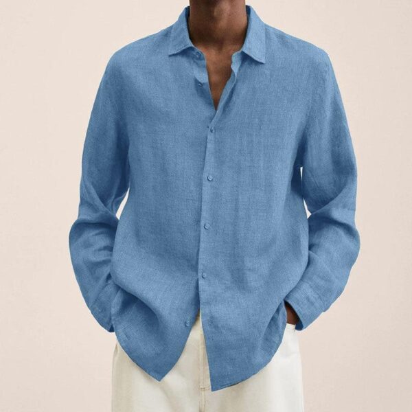 Long Sleeve Lapel Shirt Men's Loose Button Cardigan Sshirt Top