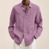 Long Sleeve Lapel Shirt Men's Loose Button Cardigan Sshirt Top