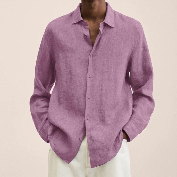 Long Sleeve Lapel Shirt Men's Loose Button Cardigan Sshirt Top