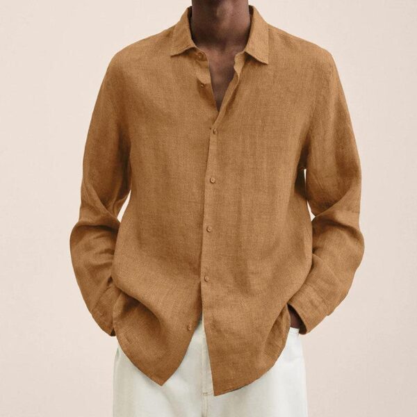 Long Sleeve Lapel Shirt Men's Loose Button Cardigan Sshirt Top