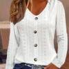 Long Sleeve Shirt Button Front V Neck Blouse Long Sleeve Shirt Button Front V Neck Blouse