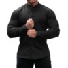 Long Sleeve Shirt Men Casual Button Down Slim Tops Solid Color