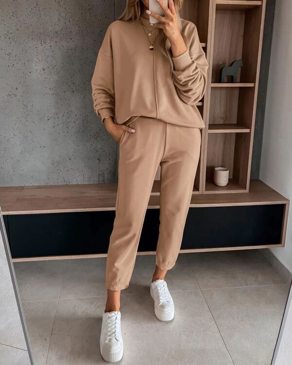 Loose Casual High Waist Ankle-tied Track Sweatpants Hoodie Coat Women