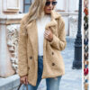 Loose Lapel Fluffy Coat Winter Button Jacket Cardigan Outwear Loose Lapel Fluffy Coat Winter Button Jacket Cardigan Outwear