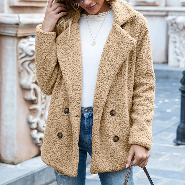 Loose Lapel Fluffy Coat Winter Button Jacket Cardigan Outwear Loose Lapel Fluffy Coat Winter Button Jacket Cardigan Outwear