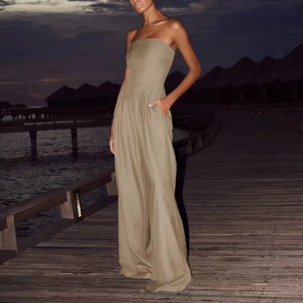 Loose Tube-top Jumpsuit Fashion Backless Wide Leg Long Pants Overalls Loose Tube-top Jumpsuit Fashion Backless Wide Leg Long Pants Overalls