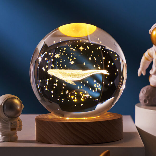 Luminous Starry Sky and Planets Moon Crystal Ball Small Night Lamp