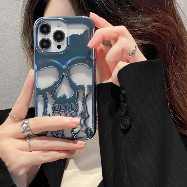 Luxury Plating 3D Skull Phone Case for I-phone 14 Pro Max 13 12 11 Plus Luxury Plating 3D Skull Phone Case for I-phone 14 Pro Max 13 12 11 Plus