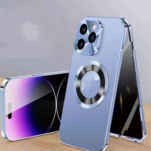 Magnetic Cell Phone Case with Anti-peep Metal Clip Leakage Tag