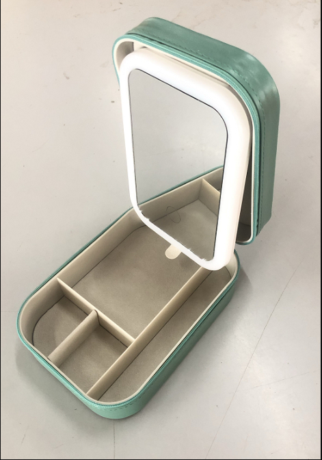 Makeup Storage Box with LED Light Mirror Portable Travel Cosmetics Makeup Storage Box with LED Light Mirror Portable Travel Cosmetics