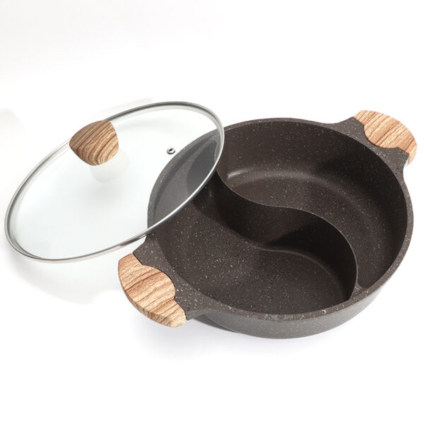 Medical Stone Non-stick Pan Mandarin Duck Hot Pot Thickened Glass Cover