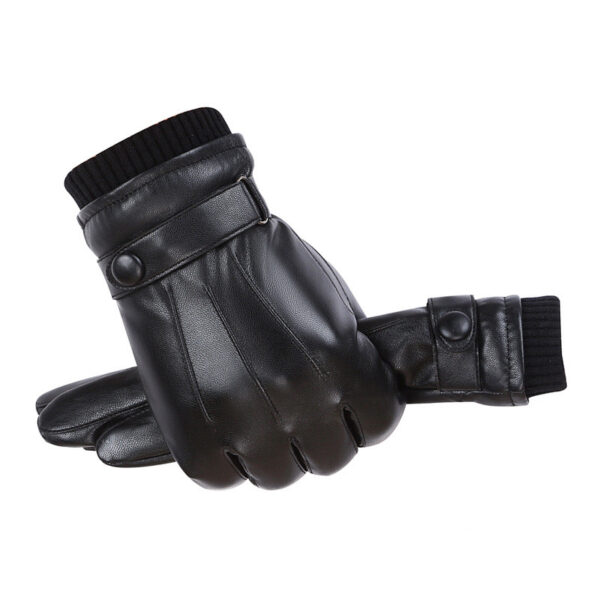 Men S PU Autumn and Winter Touch Screen Gloves