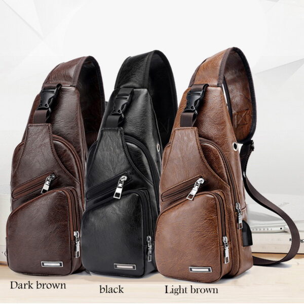 Men USB Charging Bag Chest for Custom PU PVC Shoulder Diagonal Package Men USB Charging Bag Chest for Custom PU PVC Shoulder Diagonal Package