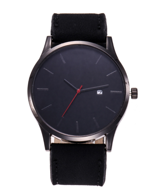 Men Watch Fashion Business Large Dial for Men's Matte Belt Simple