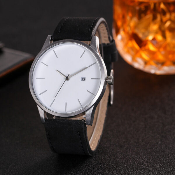 Men Watch Fashion Business Large Dial for Men's Matte Belt Simple