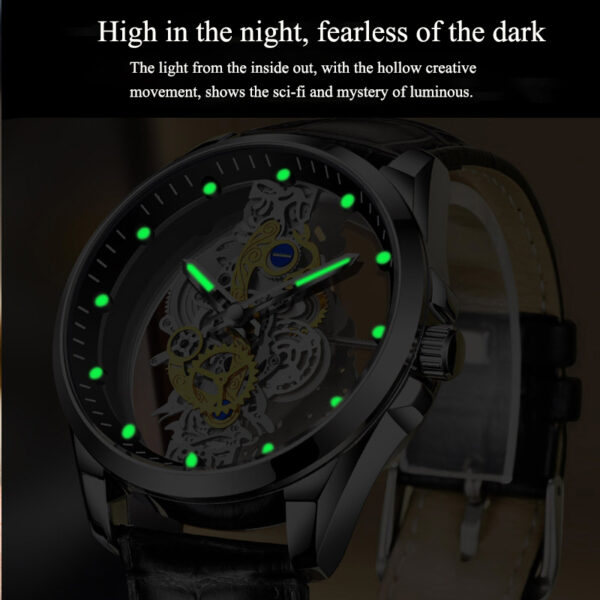 Men Watch Skeleton Automatic Quartz Gold Vintage Man Mens Watches Top