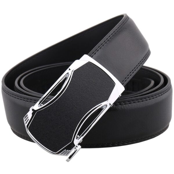Men's Belt Leather Automatic Buckle Leather Belt