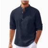 Men's Casual Shirt Long Sleeve Stand Collar Solid Color Men's Casual Shirt Long Sleeve Stand Collar Solid Color