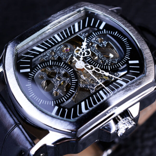 Men's Casual Watch Fashion Automatic Square Hollow Mechanical