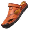 Men's Closed Toe Sandals Summer Adjustable Slides Slippers Fashion