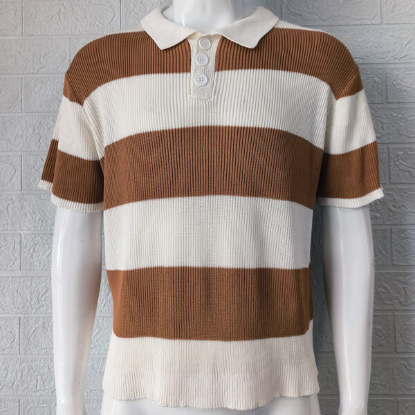 Mens Clothing Summer Fashion Lapel Sweater Short Sleeve Men Wears