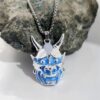 Men's Ghost Mask Luminous Pendant Titanium Steel Necklace Halloween