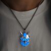 Men's Ghost Mask Luminous Pendant Titanium Steel Necklace Halloween