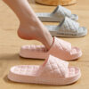 Men's Home Slippers with Plaid Design Soft-soled Silent Indoor Floor