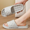 Men's Home Slippers with Plaid Design Soft-soled Silent Indoor Floor