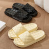 Men's Home Slippers with Plaid Design Soft-soled Silent Indoor Floor