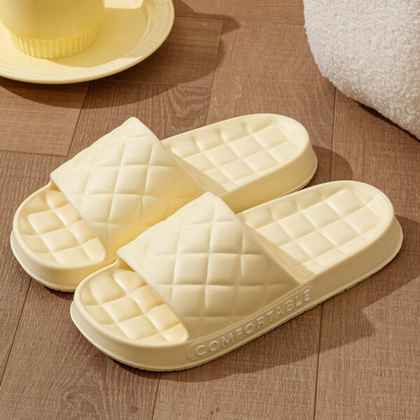 Men's Home Slippers with Plaid Design Soft-soled Silent Indoor Floor